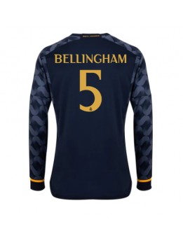 Moški Nogometna dresi replika Real Madrid Jude Bellingham #5 Gostujoči 2023-24 Dolgi rokav